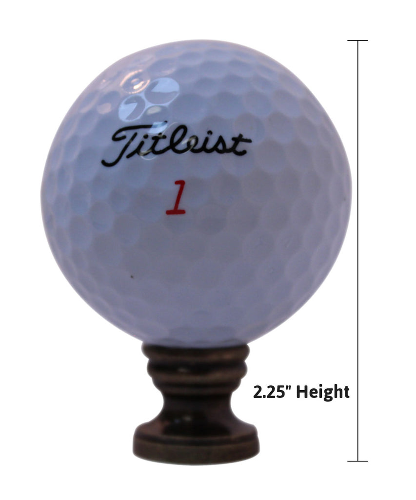 Golf Ball Lamp Finial, White, 2.25"h