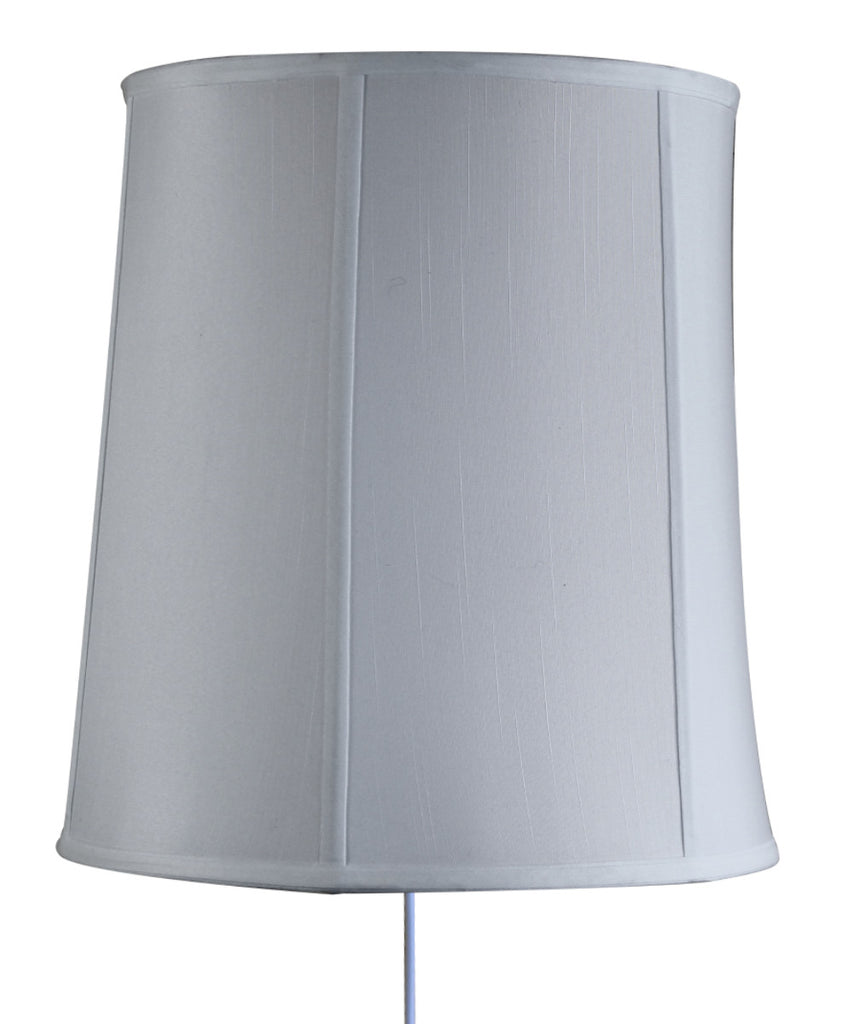 Floating Shade Plug-In Wall Light White Shantung Fabric 14x16x17