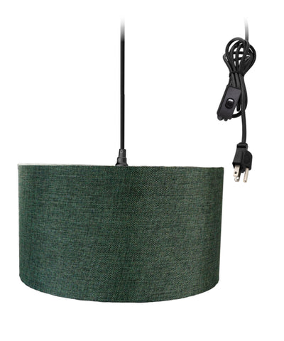 1-Light Plug In Swag Pendant Ceiling Light Granite Grey Shade