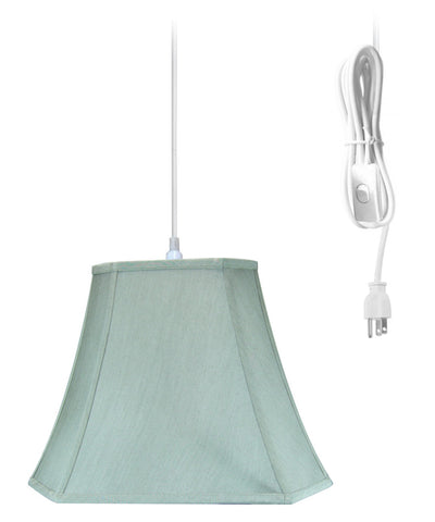 16"w 1-Light Plug-In Swag Pendant Lamp Gray