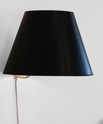 Floating Shade Plug-In Wall Light Black Parchment Gold-Lined 13x16x11