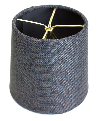 4.5x 5.5x 5.25 Granite Gray Burlap Drum Shade