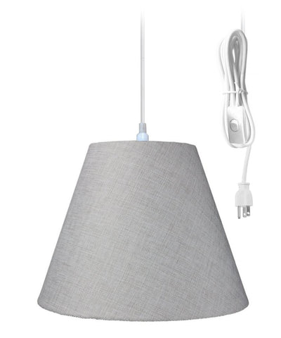 Swag Pendant Plug-In One Light Khaki Burlap Shade