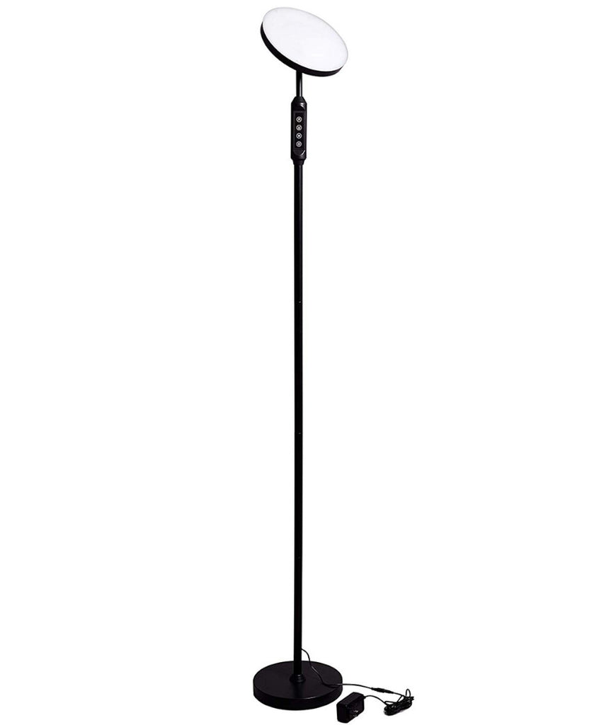 LED Torchiere 70" Floor Lamp (5 Color Settings) 2,100 Lumens,Dimmable Black Metal with Remote