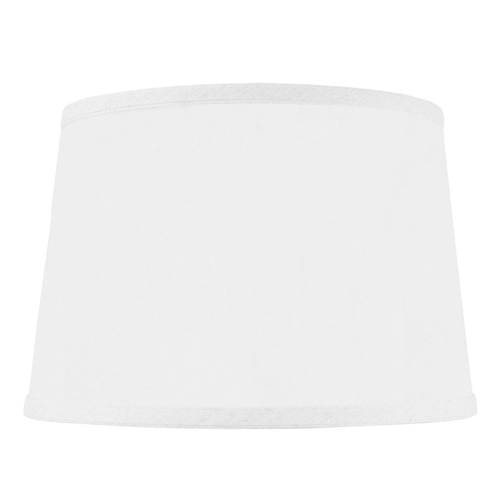 10x12x8 SLIP UNO FITTER Hardback Shallow Drum Lamp Shade White Linen
