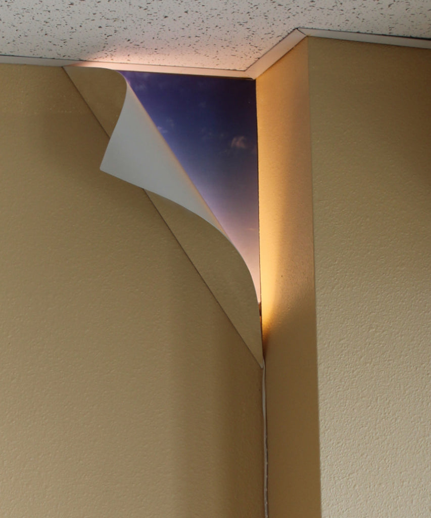 Big Reveal LED Corner Light 18" White Curved Metal