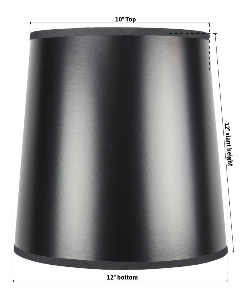 10x12x12 SLIP UNO FITTER Black Parchment Gold-Lined Drum Lampshade