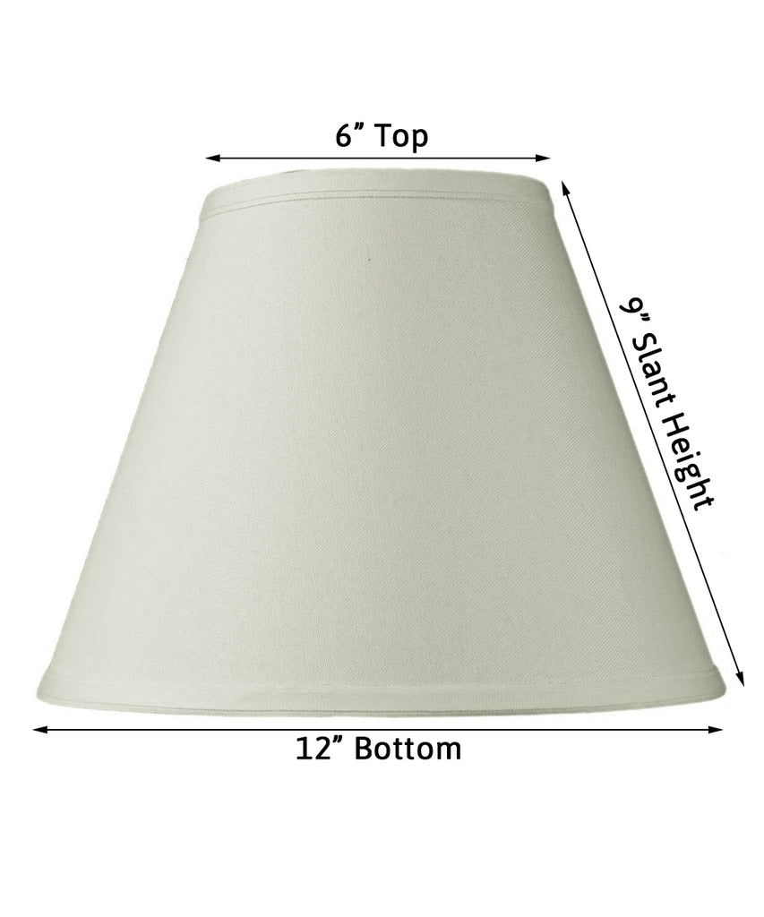 6x12x9 Hard Back Empire Lamp Shade Light Oatmeal