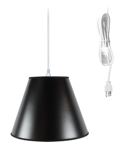 Swag Pendant Plug-In One Light Bold Black/Gold Shade