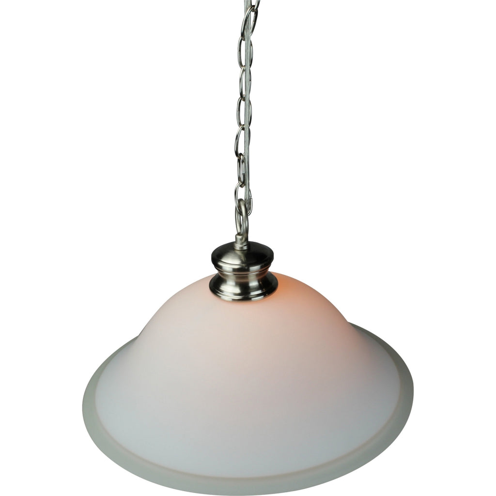 Plug In Swag Milky White Glass Pendant Light, Polished Nickel Finish
