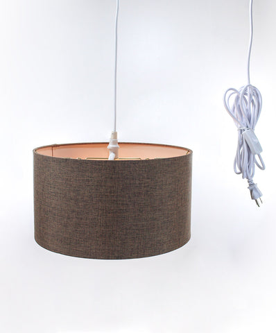 Chocolate Burlap 2 Light Swag Plug-In Pendant with Diffuser