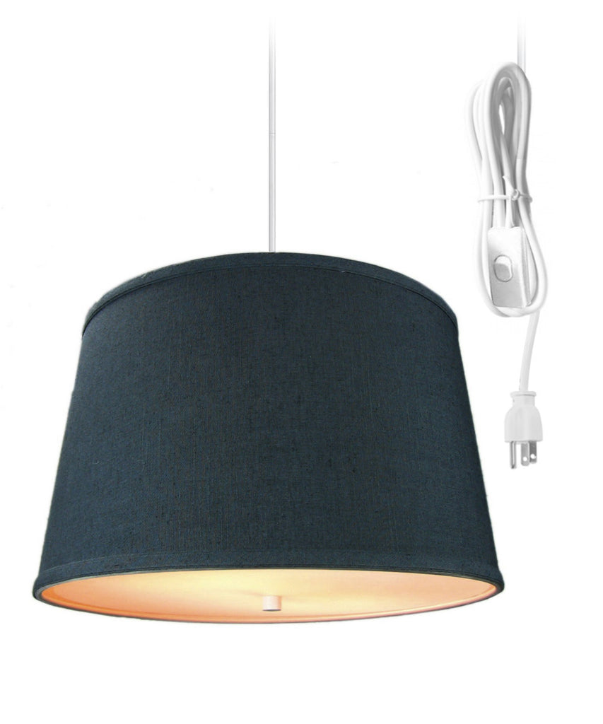 2 Light Swag Plug-In Pendant with Diffuser Textured Slate Blue