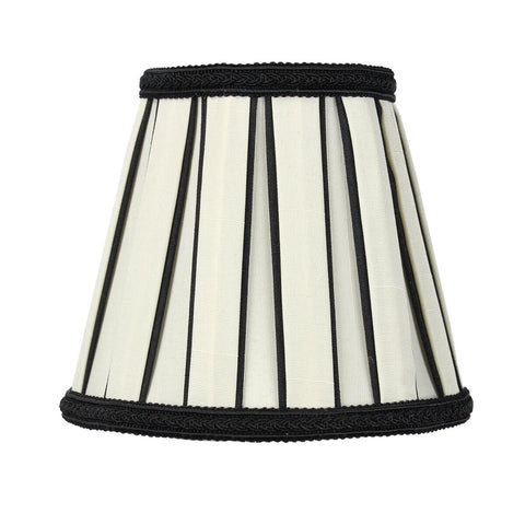 3x5x5 Eggshell with Black Chandelier Clip-On Lampshade