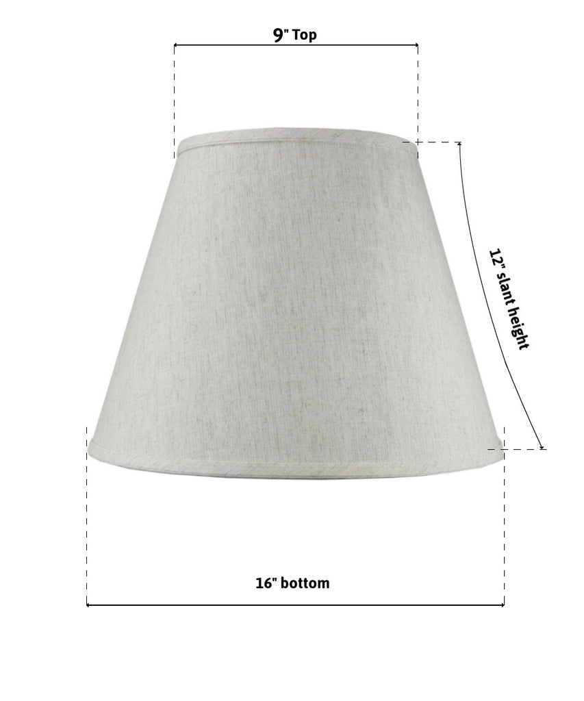 9x16x12 SLIP UNO FITTER Textured Oatmeal Empire Hardback Lamp Shade