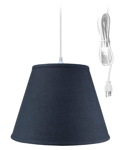 1 Light Swag Plug-In Pendant Hanging Lamp Textured Slate Blue