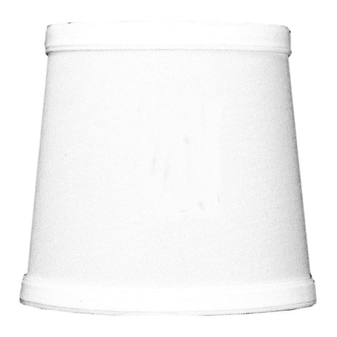 5x6x5 White Linen Drum Chandelier Clip-On Lampshade