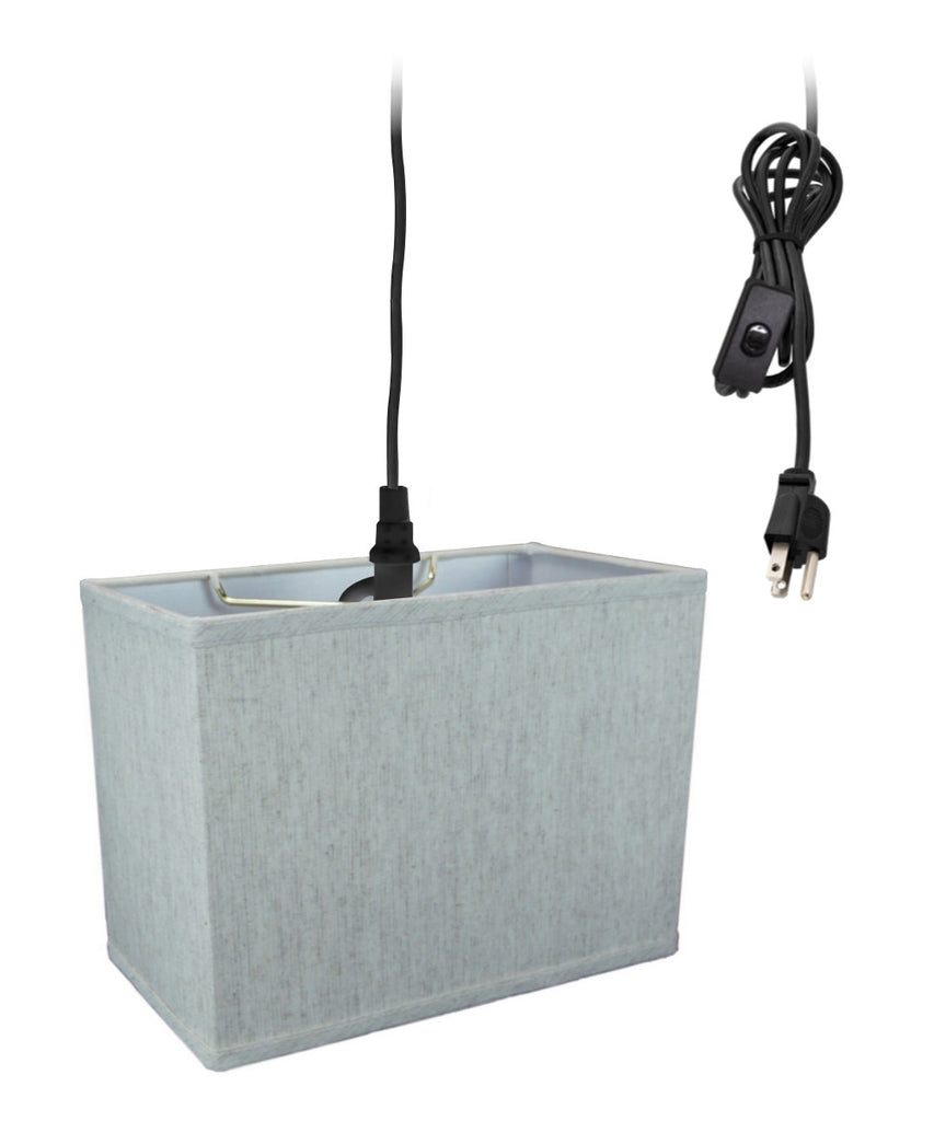 Rectangular 1 Light Swag Plug-In Pendant Hanging Lamp (10x16) (10x16) x 11 Textured Oatmeal