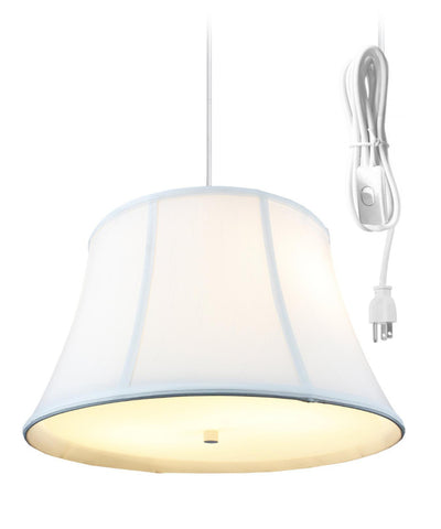 White  2 Light Swag Plug-In Pendant with Diffuser