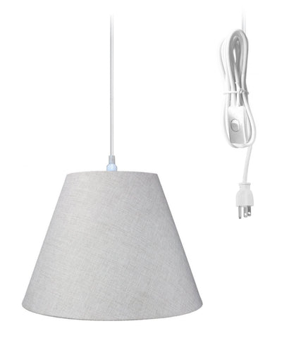 Swag Pendant Plug-In One Light Khaki Burlap Shade