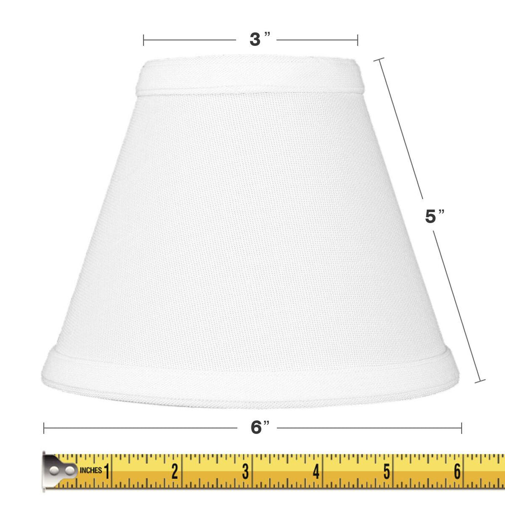 3x6x5 Chandelier White Linen Clip-On Lampshade