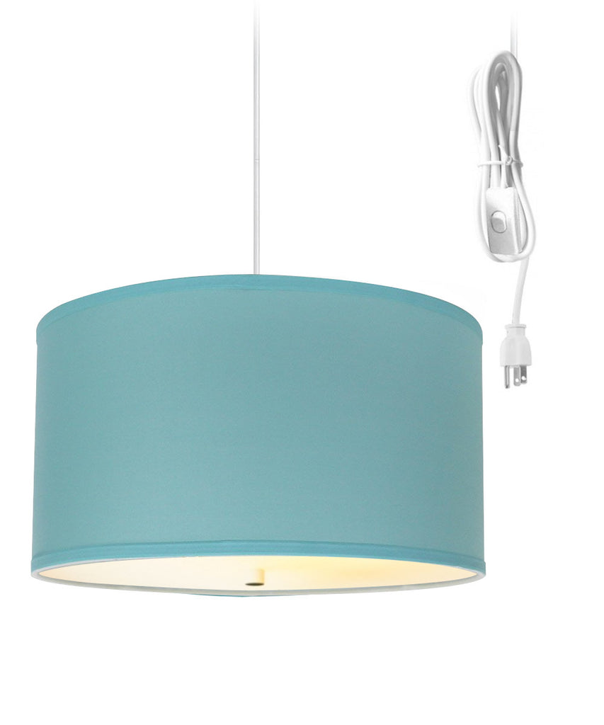 Island Paradise Blue 2 Light Swag Plug-In Pendant with Diffuser