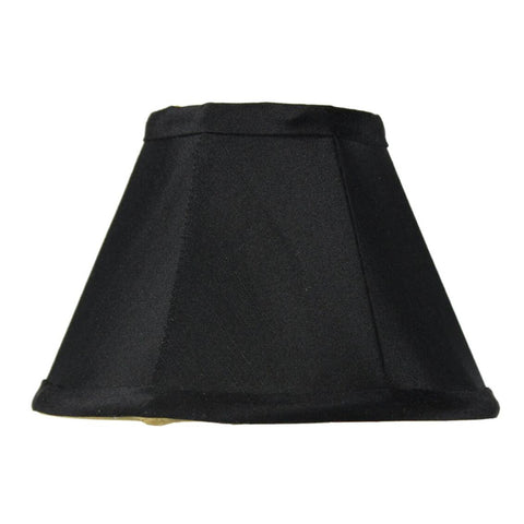 3x6x4 Candelabra Stretch Black With Gold Liner Clip-On Lampshade