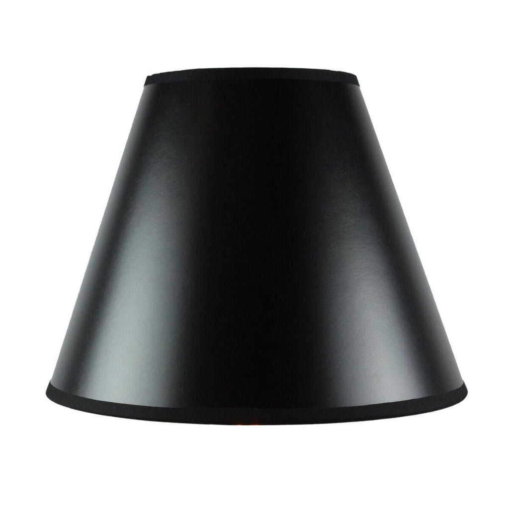 6x12x9.5 Bold Black with True Gold Lining Hard Back Empire Lampshade