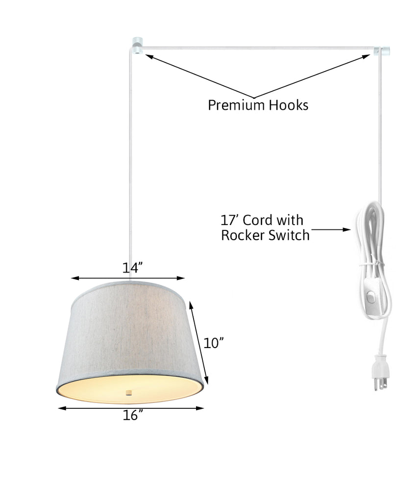 2 Light Swag Plug-In Pendant with Diffuser Textured Oatmeal